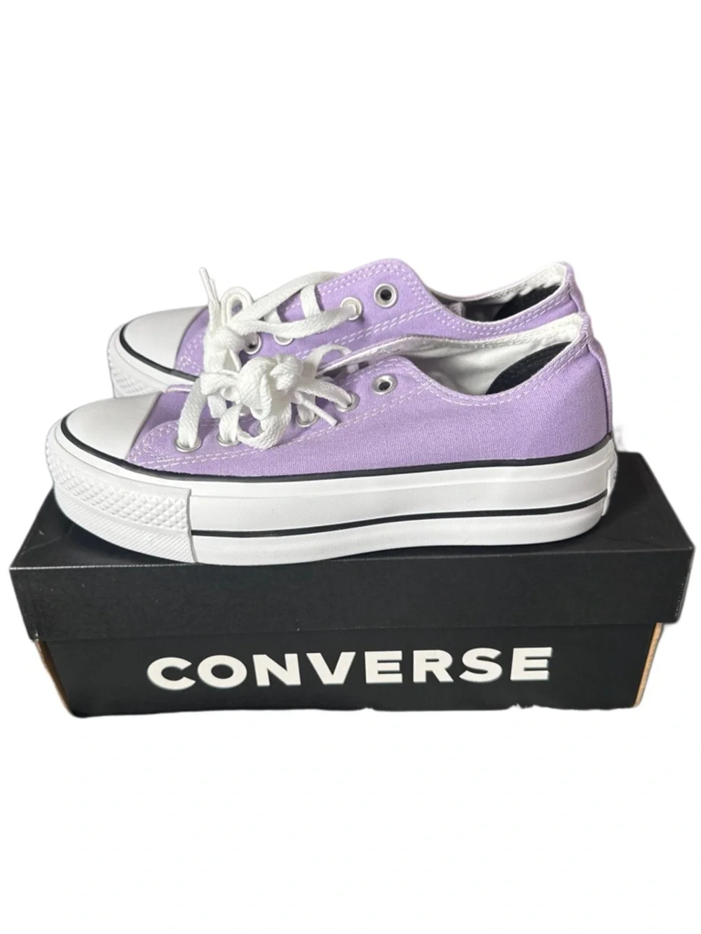 Converse Lavender Platform Low Top Sneakers - Picture 2 of 7